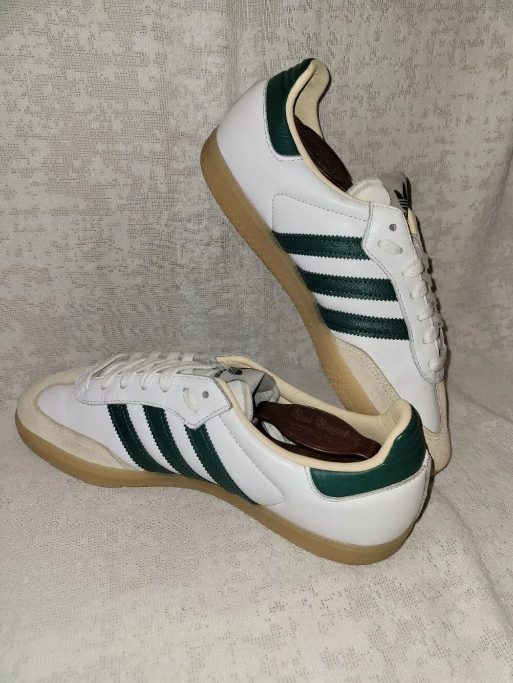 Adidas Men’s Samba OG Originals Size 9 White Collegiate Green Gum JS3831 Shoes - Picture 5 of 16